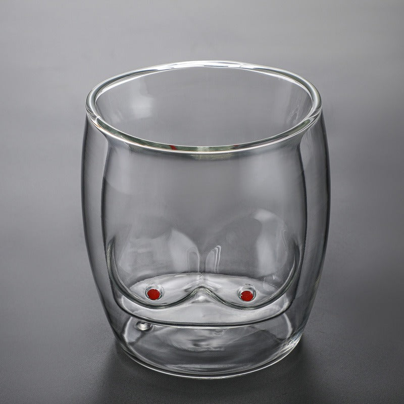 Double Layer Glass Cartoon Drinking Cup