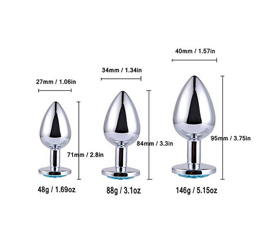 Stainless Steel Jeweled Anal Plug