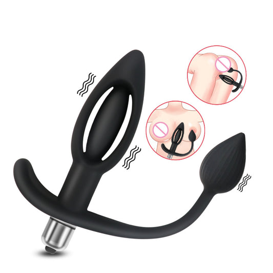 Hollow Thread Silicone Vibration Anal Plug