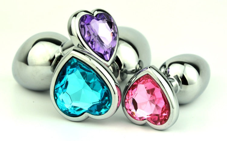 Coloured Heart-Shaped Anal Plugs