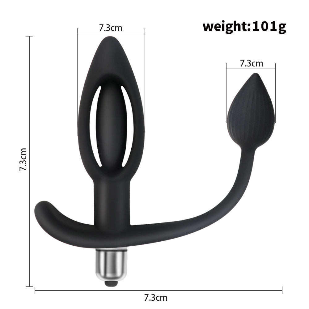 Hollow Thread Silicone Vibration Anal Plug