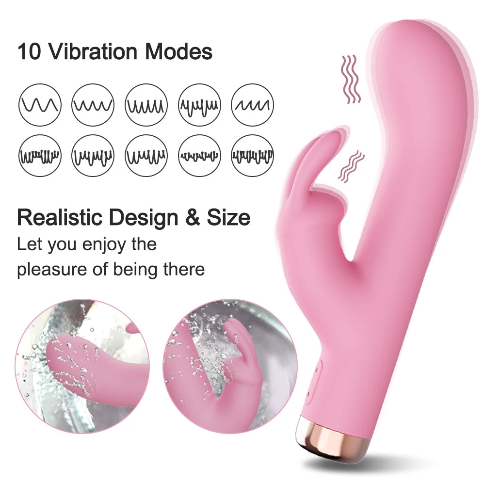 Powerful Rabbit Vibrator for Ladies Clitoris Stimulator G Spot